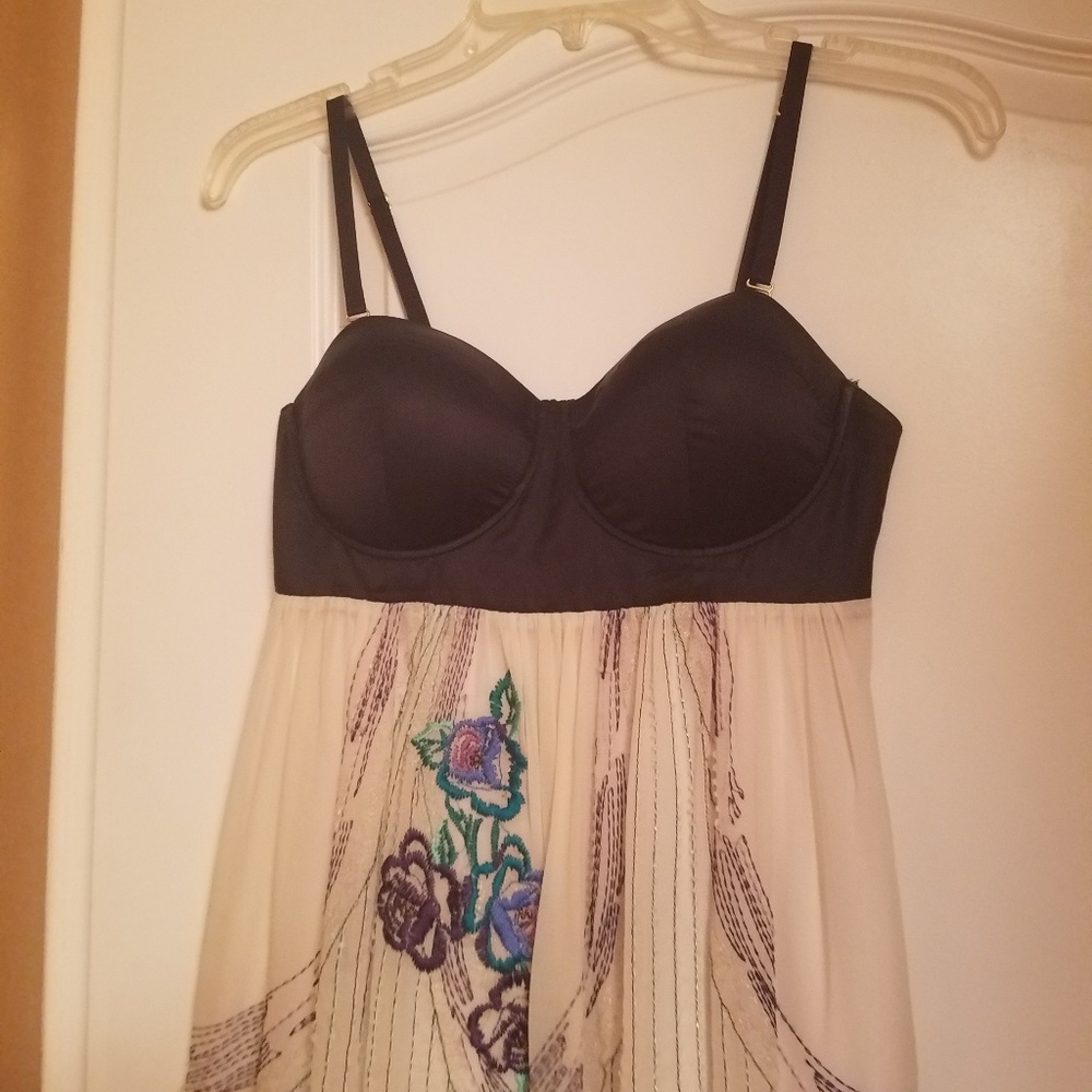 Guess white embroidered mini dress